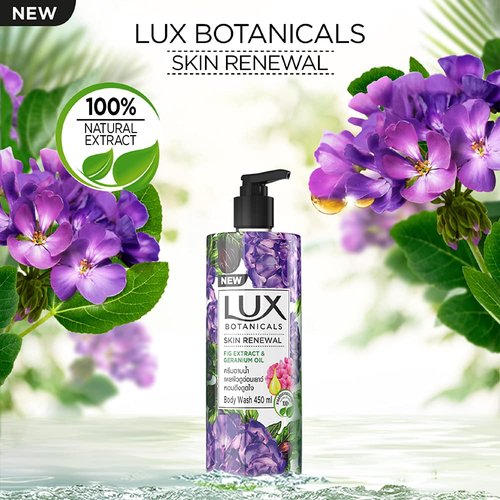 Lux Botanicals Skin Renewal Shower Gel - Natural Extracts, Paraben-Free, 450 ml | 15.2 Fl. Oz