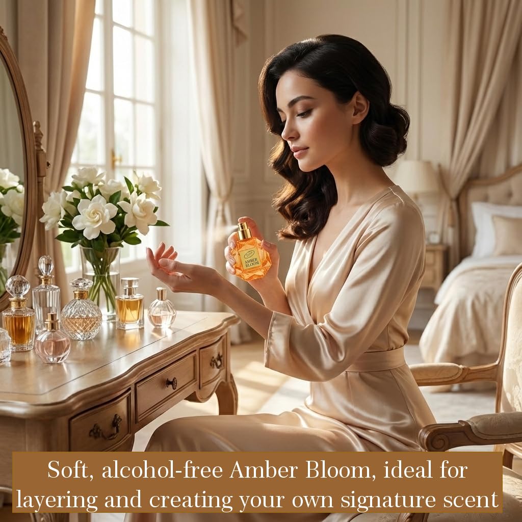 Zoha Amber Bloom - Alcohol-Free Amber Perfume for Men & Women | 30ml Clean Layering Oil Mist