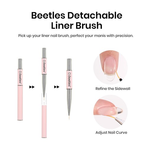 Beetles HEMA Free Builder Gel for Nails, 3 Pcs Glitter Pink Builder Nail Gel with Gel Top and Base Coat Set for Gel Polish Long Lasting Strengthening Safe Low-Sensitivity Formula Nail Gifts for Women