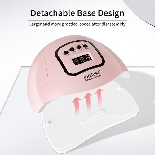 JODSONE U V LED Nail Lamp, Nail Dryer for Gel Polish with Led Light with Automatic Sensor & 4 Timers Pink