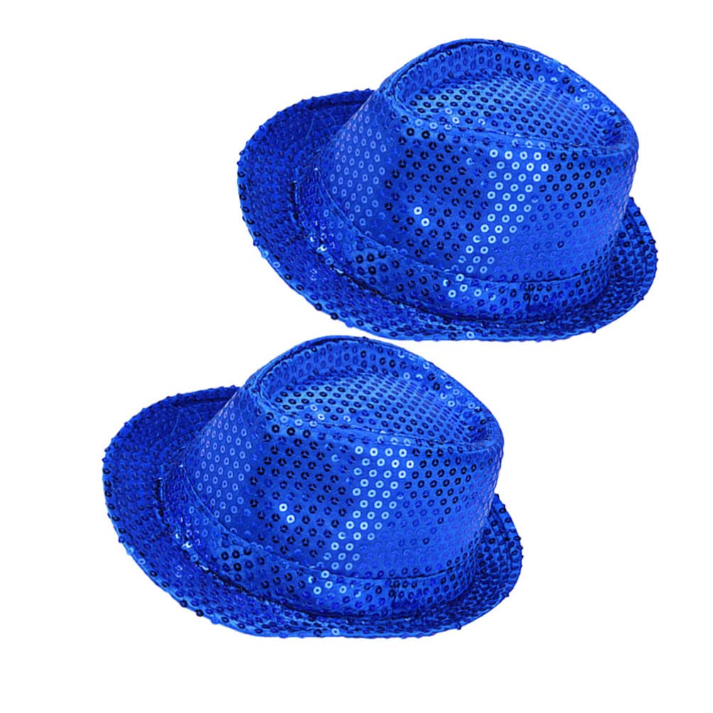 2pcs Sequins Fedora Hat Adult Costumes Light up Hat Disco Props for Women, Gangster Jazz Birthday Costume