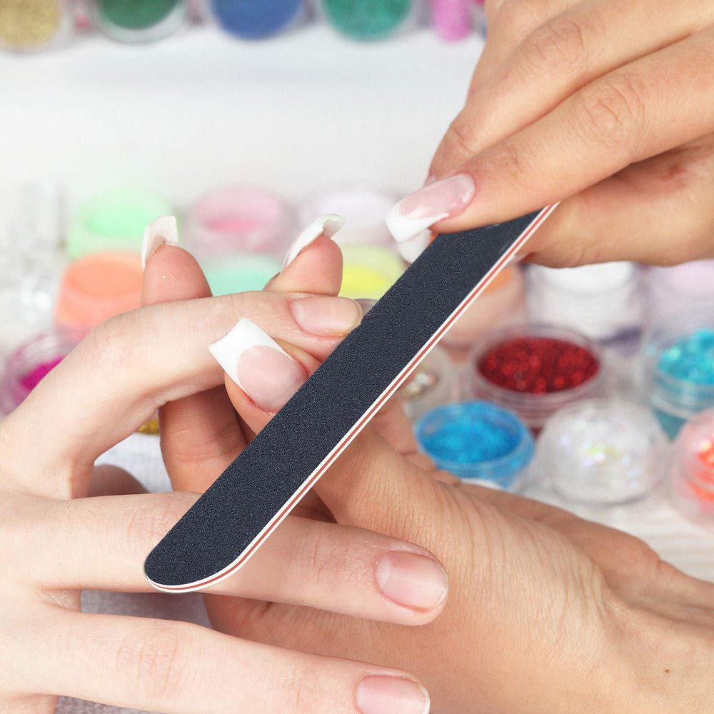 Skiennix Nail File - 43ct 100/180 Grit Emery Boards for Acrylic & Natural Fingernails