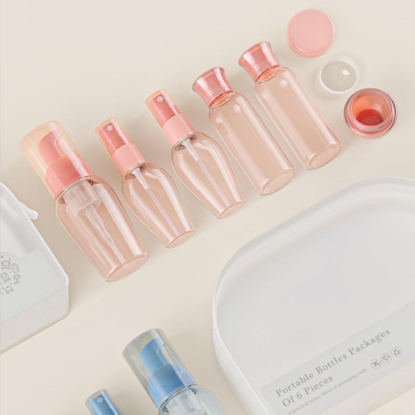 cirea Travel Bottles Set - TSA Approved Leak Proof Squeezable Containers for Toiletries, Conditioner, Shampoo, Lotion & Body Wash Accessories (Upgraded-blue)