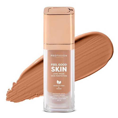 Profusion Cosmetics Feel Good Skin Foundation - Radiant Satin Finish, Buildable Coverage & SPF 15 (Tan 420, 1)