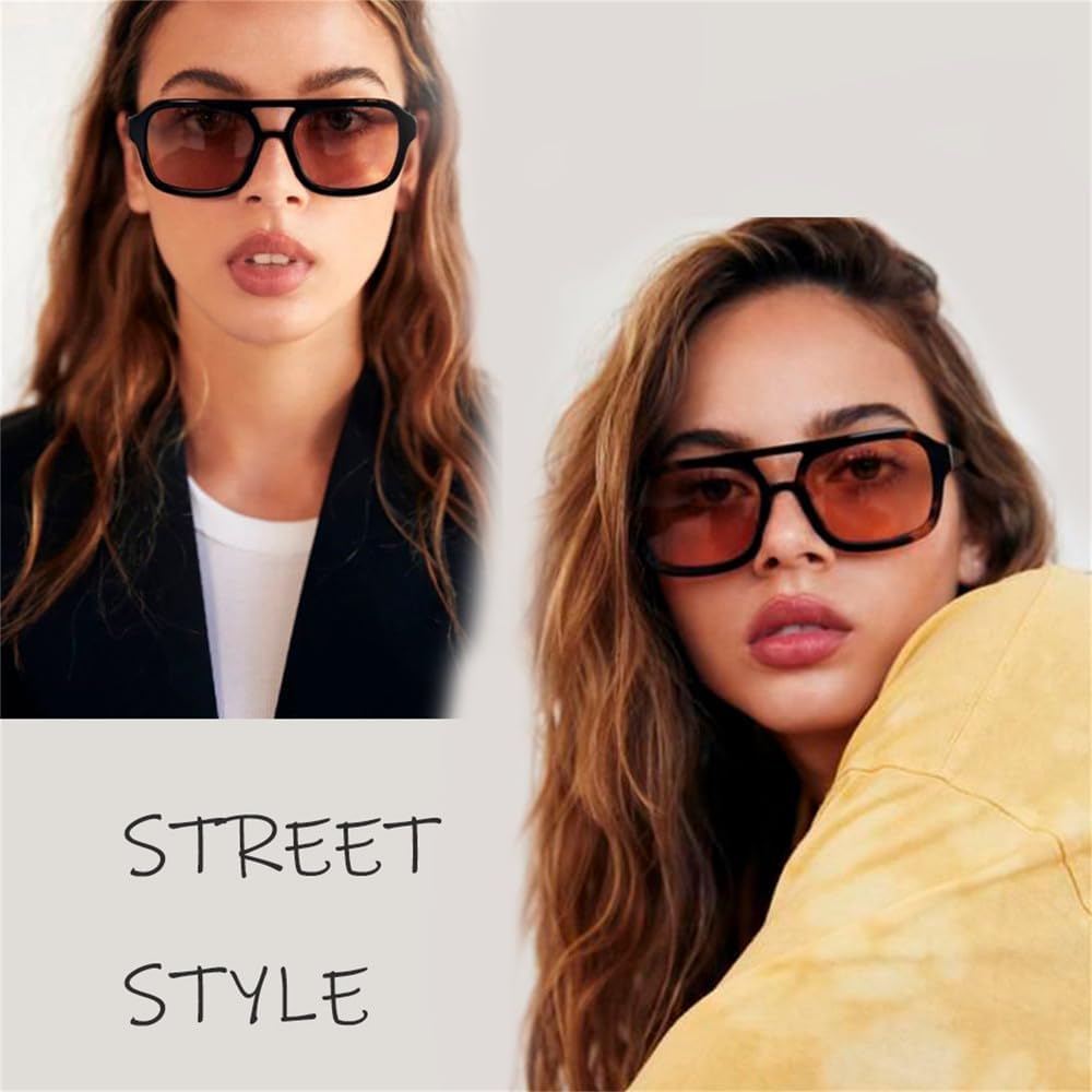 Skiennix Retro Big Frame Sunglasses - UV400 Protection | Stylish White Acetate Design for All