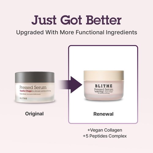 BLITHE Pressed Serum Tundra Chaga - Anti-Aging Moisturizer with Peptide & Collagen | Instant Face Lift, 1.68 fl oz