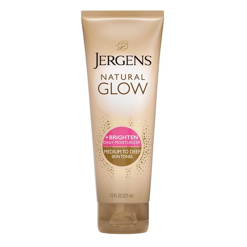 Jergens Natural Glow Self Tanner - Daily Moisturizer for Medium to Deep Skin Tone | 7.5 Oz with Coconut Oil & Vitamin E