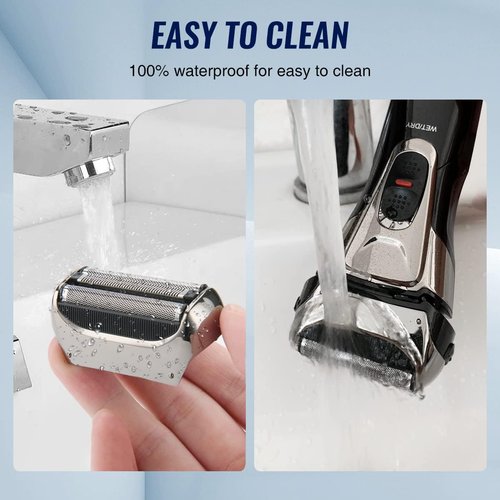 PRITECH Electric Razor for Men - Waterproof Foil Shaver with Beard Trimmer | Cordless Rechargeable, LED Display