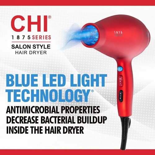CHI 1875 Series Professional Ionic Hair Dryer - Fast Drying, Frizz Reduction & Shine | 3 Heat/2 Speed