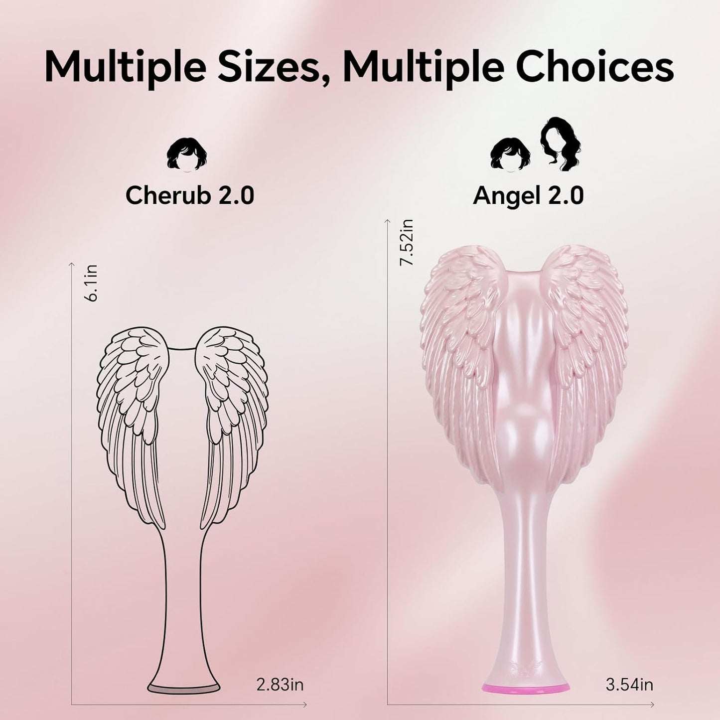 Tangle Angel Detangling Hair Brush - Anti-Static Wing Design for Effortless Styling | Gloss Pink