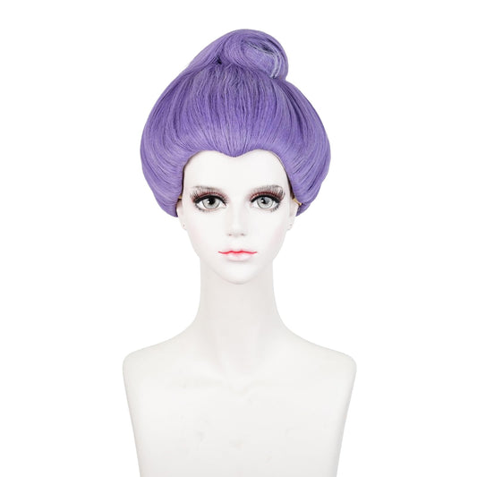 Light Purple Sea Witch Wig Short Pre-styled Godmother Wig Hair + Wig Cap for Halloween Wicked Undersea Witch Costume Cosplay