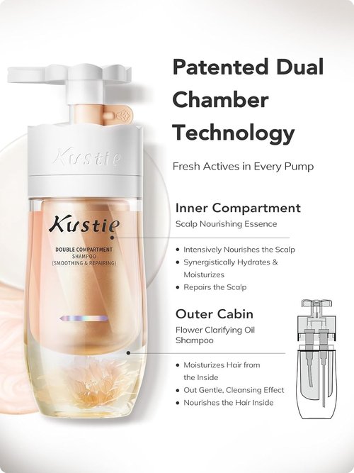 Kustie Rose Shampoo - Volumizing & Oil Control with Rose Oil & Hyaluronic Acid | 16.9 fl oz