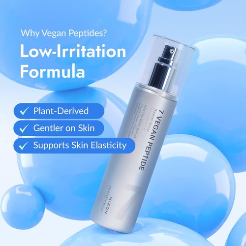 MIZON 7 Vegan Peptide Booster Serum Korean Anti-Aging Face Serum with Niacinamide & Hyaluronic Acid Hydrating Firming & Smoothing Skincare for Fine Lines & Skin Repair – 5.07 fl oz
