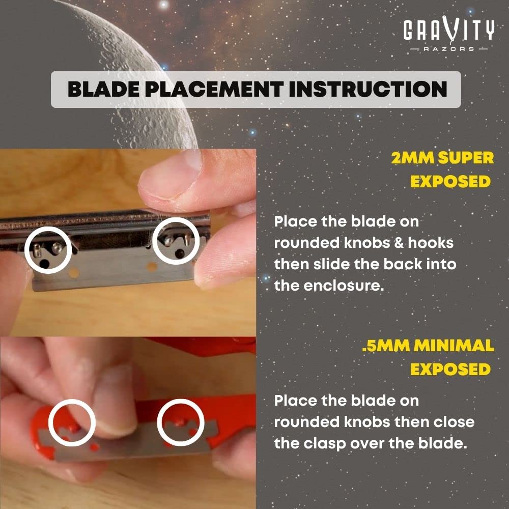 Premium Single Edge Razor Blades - Swedish Steel Razor Blades for Safety Razors and Straight Edge Razors, by GRAVITY RAZORS (100 Count)