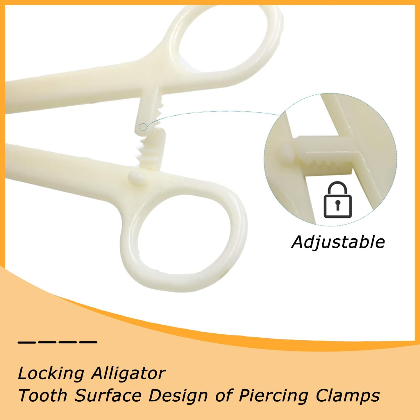 Disposable Piercing Clamps - Tonbao 25Pcs Piercing Forceps Round Septum Clamps Disposable Plastic Forceps for Ear Nose Nipple Tongue Lip Eyebrow Belly Button Piercing Kit Body Piercing Tools
