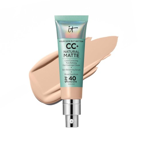 IT Cosmetics CC+ Cream Natural Matte - Full Coverage Poreless Foundation With SPF 40 | 1.08 fl oz