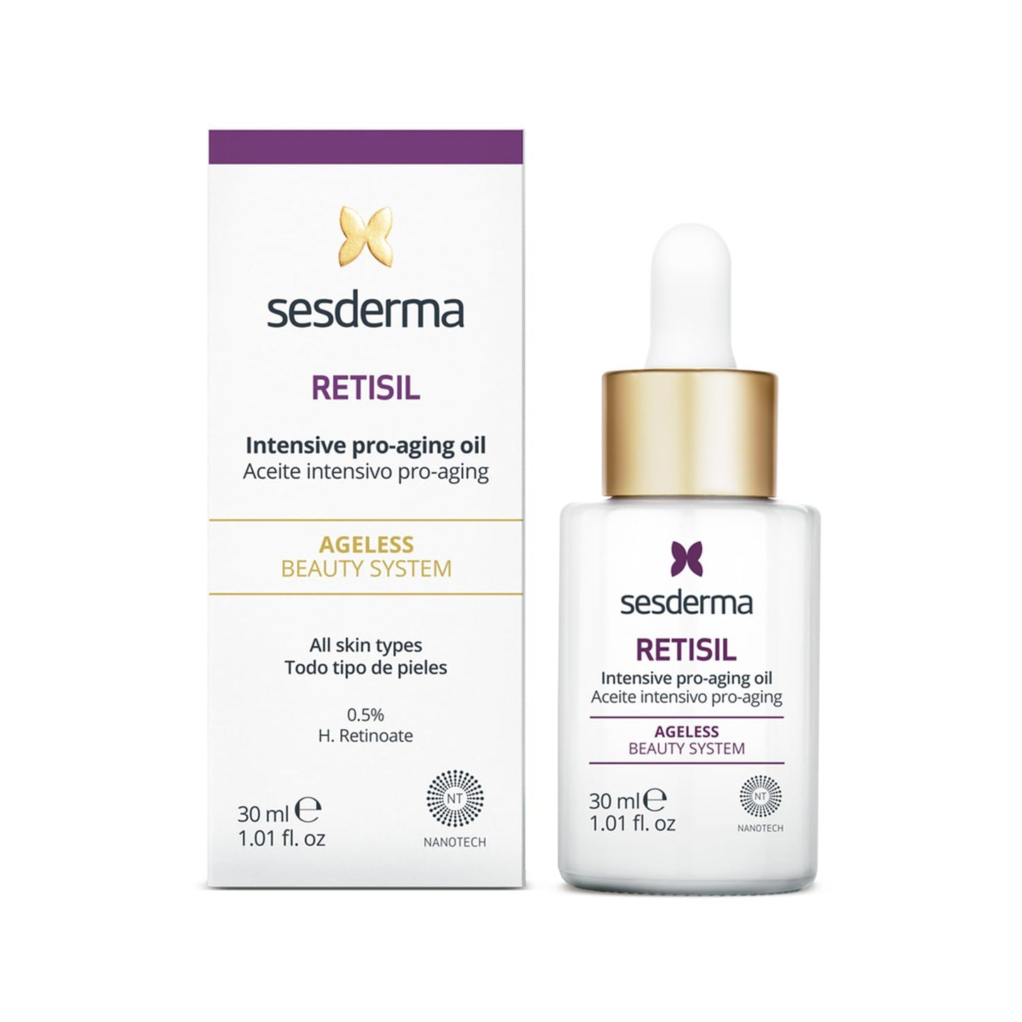 Sesderma RETISIL Pro-Aging Oil - Ageless Beauty System, 1.0 Fl Oz for Youthful Skin