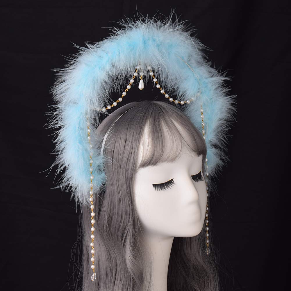 BLESSUME Mary Halo Crown Headband Goddess Headwear Halloween Costume Headpiece Headdress for Cosplay Party (J) Multicoloured