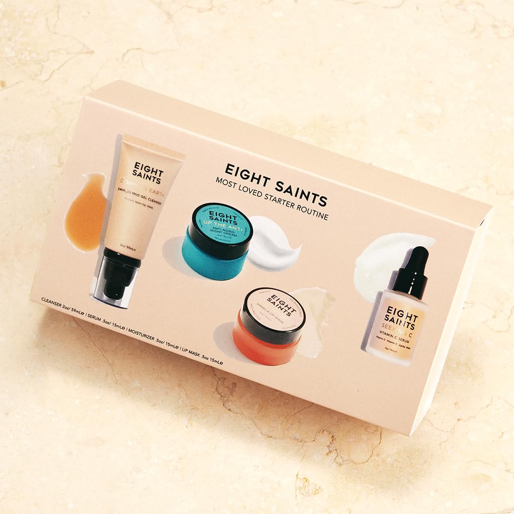 Eight Saints Skincare Most Loved Set - Face Wash, Vitamin C Serum, Niacinamide Cream & Lip Mask