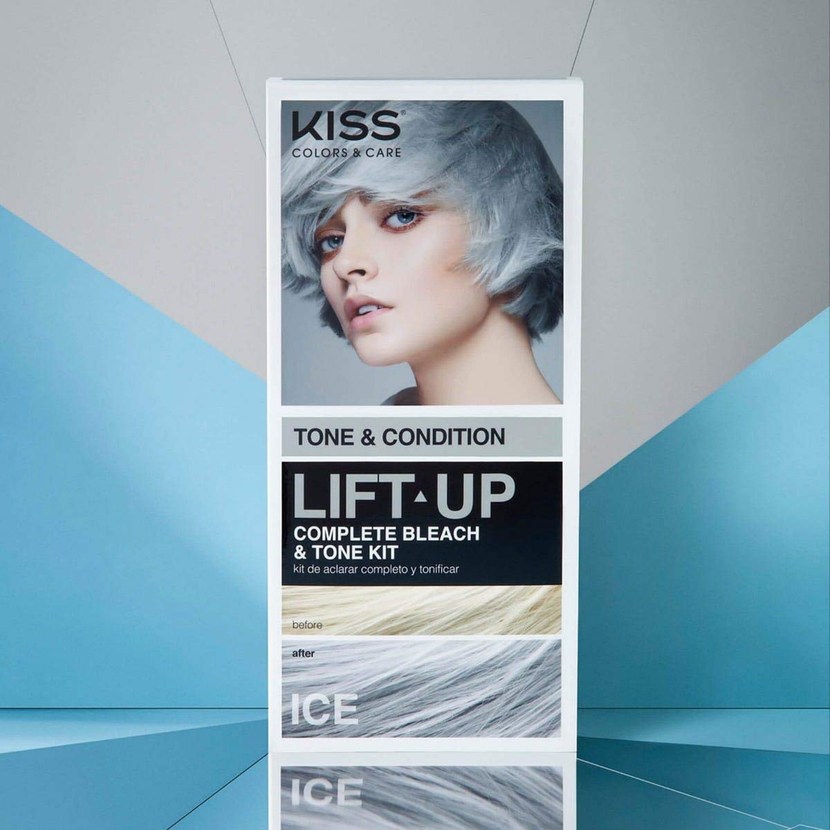 KISS Lift Up Hair Bleach Kit - Maximum Strength with Revitalizing Plex Serum | Complete 6-Pc DIY Set
