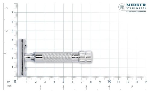 Merkur Mk34C Double Edge Razor - Heavy Duty Short Handle for Precision Shaving