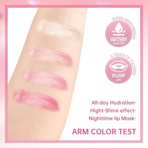 HOSAILY Hydrating Lip Oil & Liner Set - Plumping Gloss with Big Brush Head | 4 Colors Available