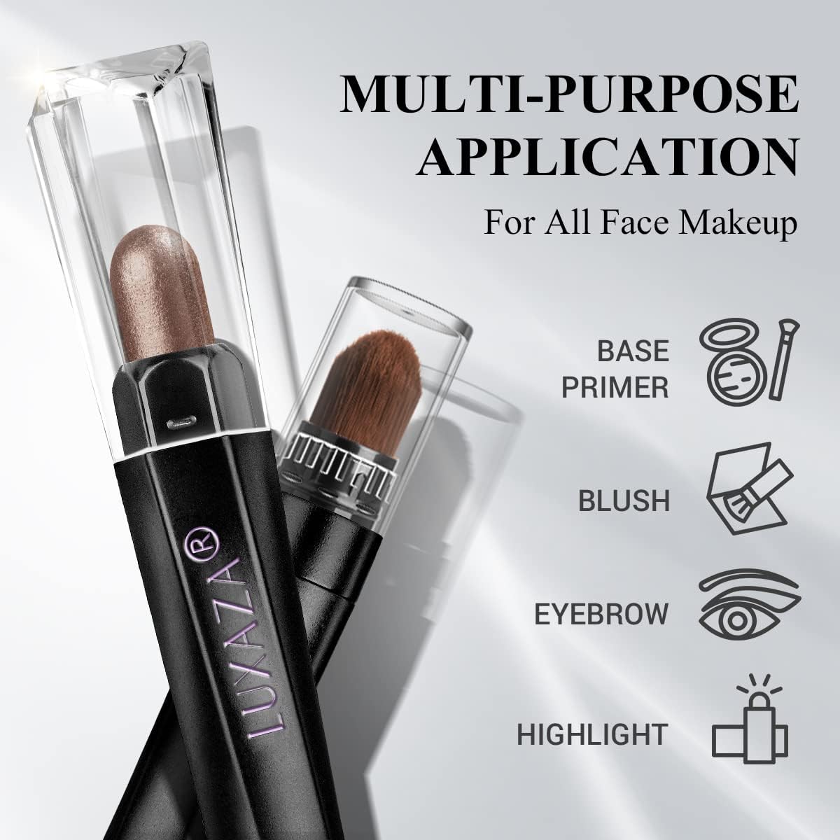 Cream Single Eyeshadow Stick with Blending Brush, Hypoallergenic Eye Shadow Sticks Makeup, Pro Waterproof & Long Lasting Eye Brightener Stick, Eyeshadow Pencil Crayon Shimmer #74