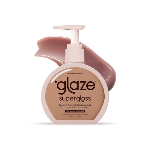Glaze Supergloss Color Conditioning Gloss - Hydrating Semi-Permanent Hair Color & Shine Boost - 6.4 Fl Oz | Brilliant Bronde