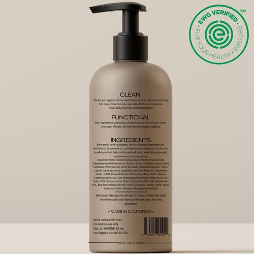 HygieneLab Shampoo - EWG Verified Non-Toxic Formula | Fragrance-Free & Paraben-Free, 16.9 fl oz