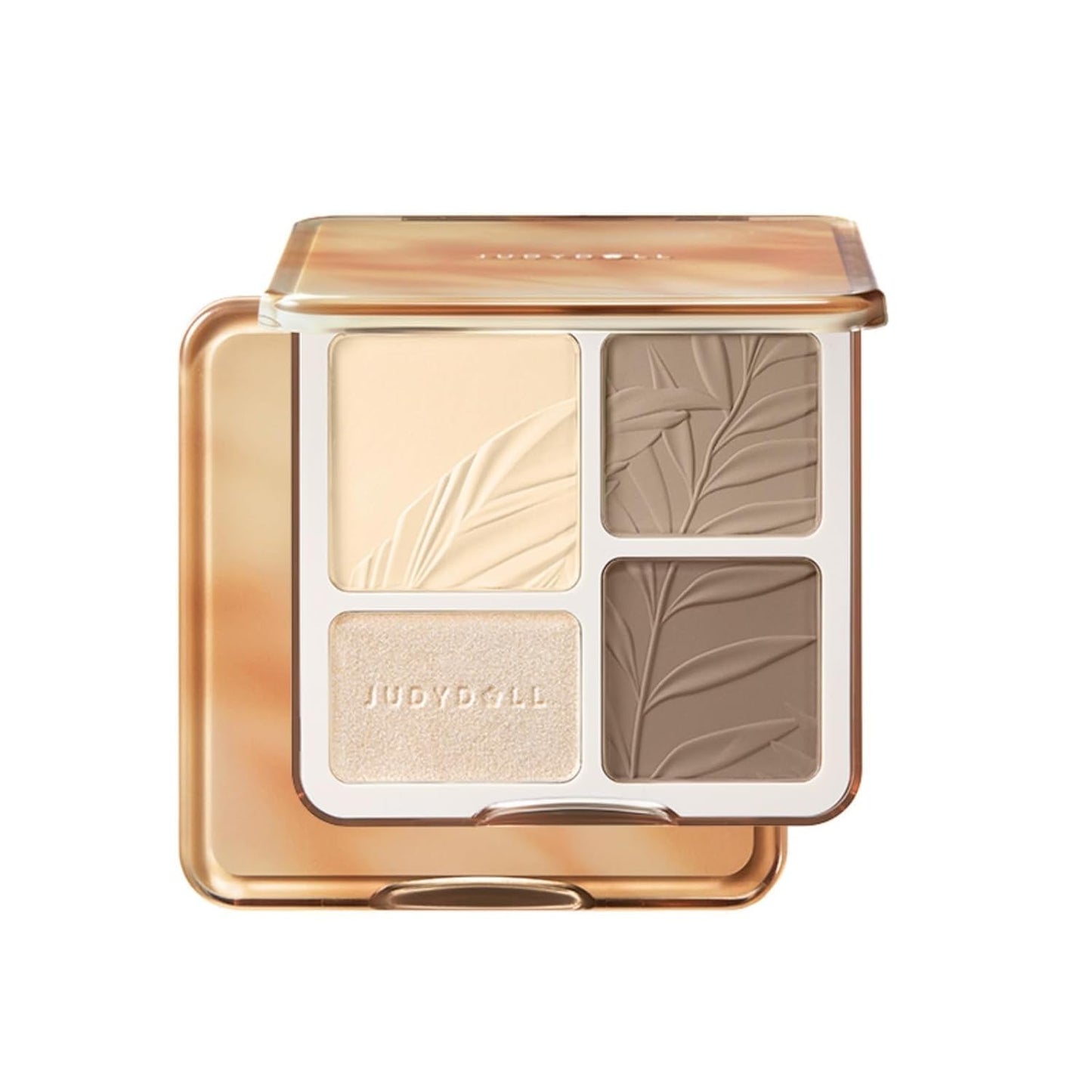 JUDYDOLL Highlight & Contour Palette - All-in-One Matte Face Makeup for Warm Skin Tone | Blendable Compact