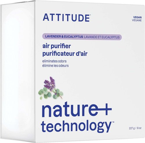 ATTITUDE Odor Eliminator - Plant-Based Air Purifier with Activated Carbon | Lavender & Eucalyptus, 8 Oz