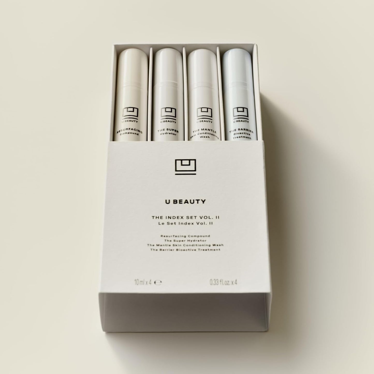 U Beauty Trial Index Set Volume 2 - 4-Piece Skin Care Kit with Gentle Cleanser & Hydrating Night Cream - 0.33 fl oz