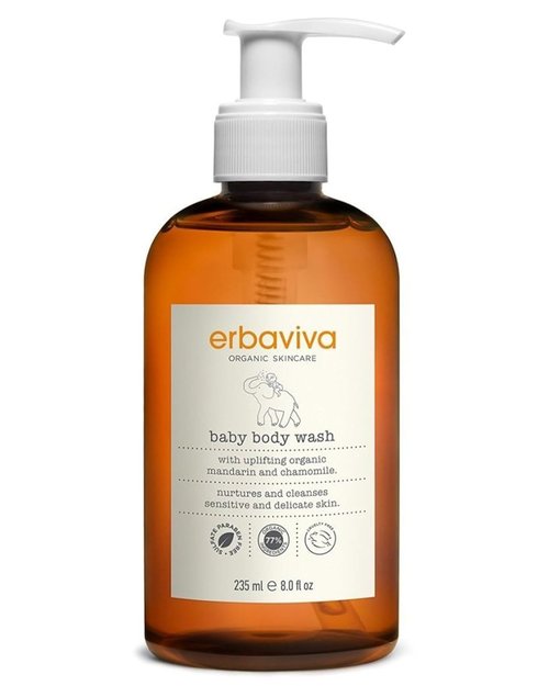 Erbaviva Baby Body Wash - Gentle, Natural Formula for Sensitive Skin - 8 Fl Oz