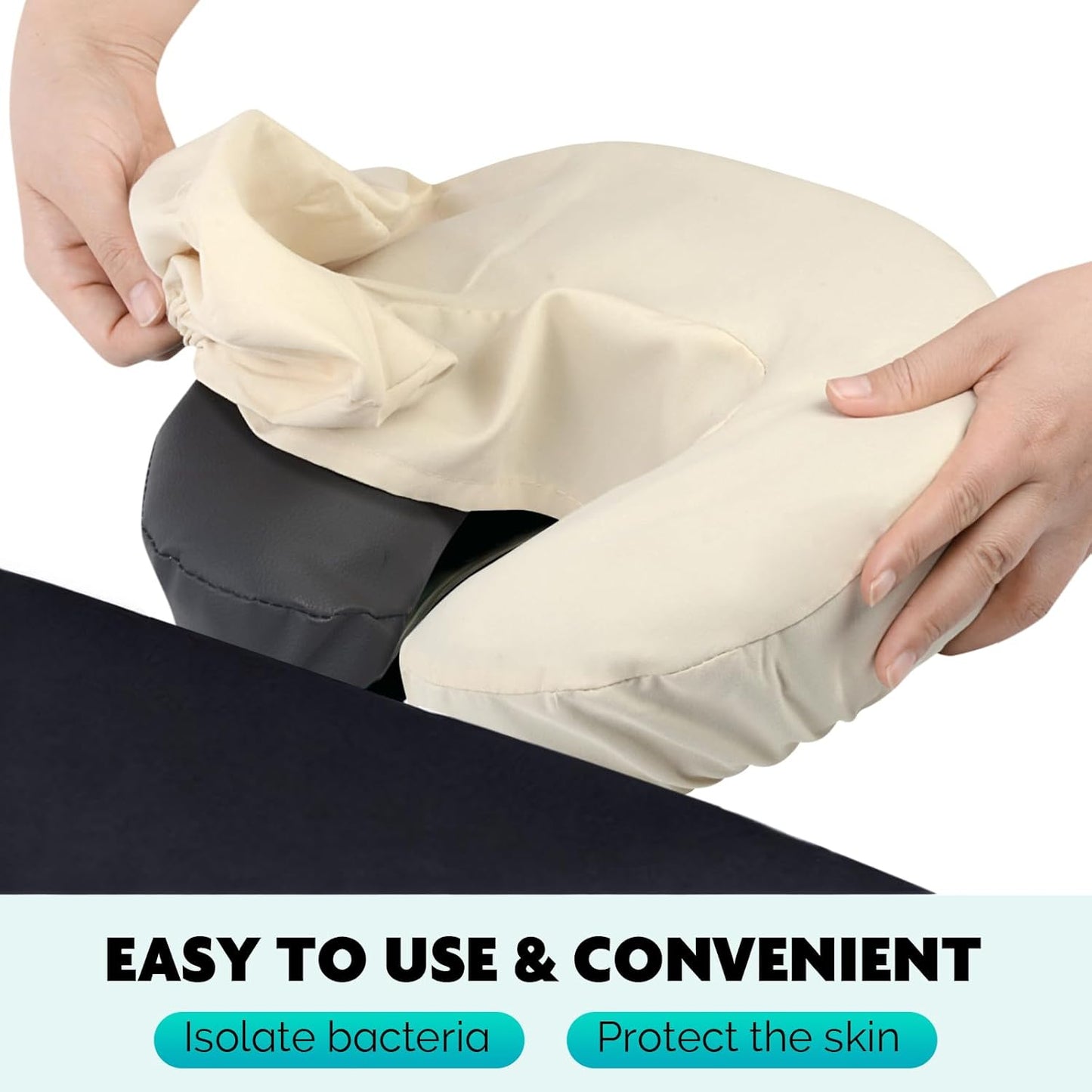 SINLAND Reusable Microfiber Face Cradle Covers - Extra Soft & Heavy Fitted Massage Table Cozies