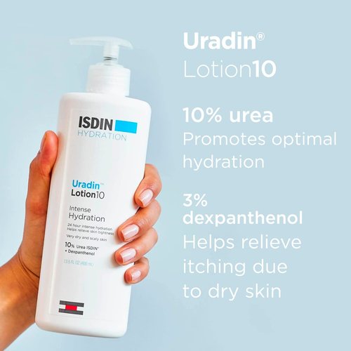 ISDIN Hydrating Bundle - Dry Skin Relief & Hydrating Foot Cream with 10% Urea | Uradin Lotion 10 & Podos