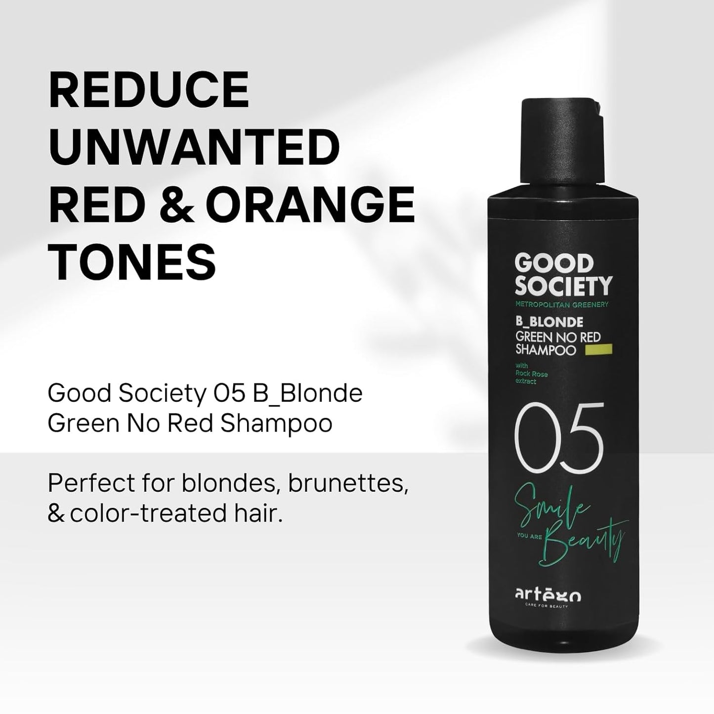 Artègo Good Society B_Blonde Green No Red Shampoo - Tone Neutralizing Formula for Blonde & Bleached Hair | 8.5 fl oz