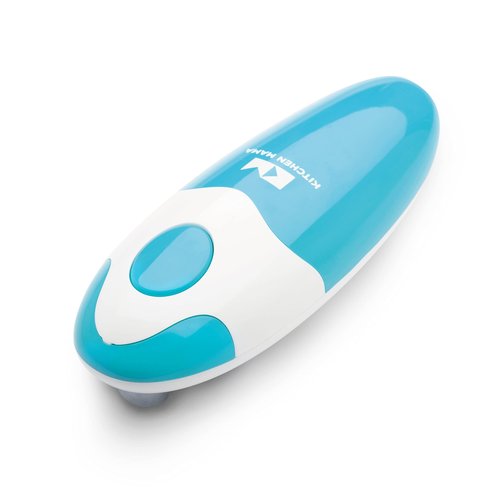 Kitchen Mama Auto Electric Can Opener: Open Your Cans with A Simple Press of Button - Automatic, Hands Free, Smooth Edge, Battery Operated, YES YOU CAN (Red)