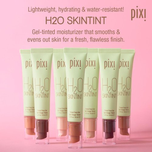 Pixi H2O SkinTint - Tinted Gel Moisturizer | Lightweight & Hydrating | Evens Tone & Reduces Redness | Nutmeg | 1.2 fl oz/35 ml