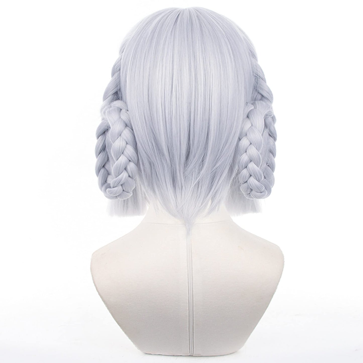 maysuwell Silver Cosplay Wig for Ayaka Springbloom Missive Wigs New Skin Genshhin impact Outfit Braid Hair Wigs for Women Comic Con