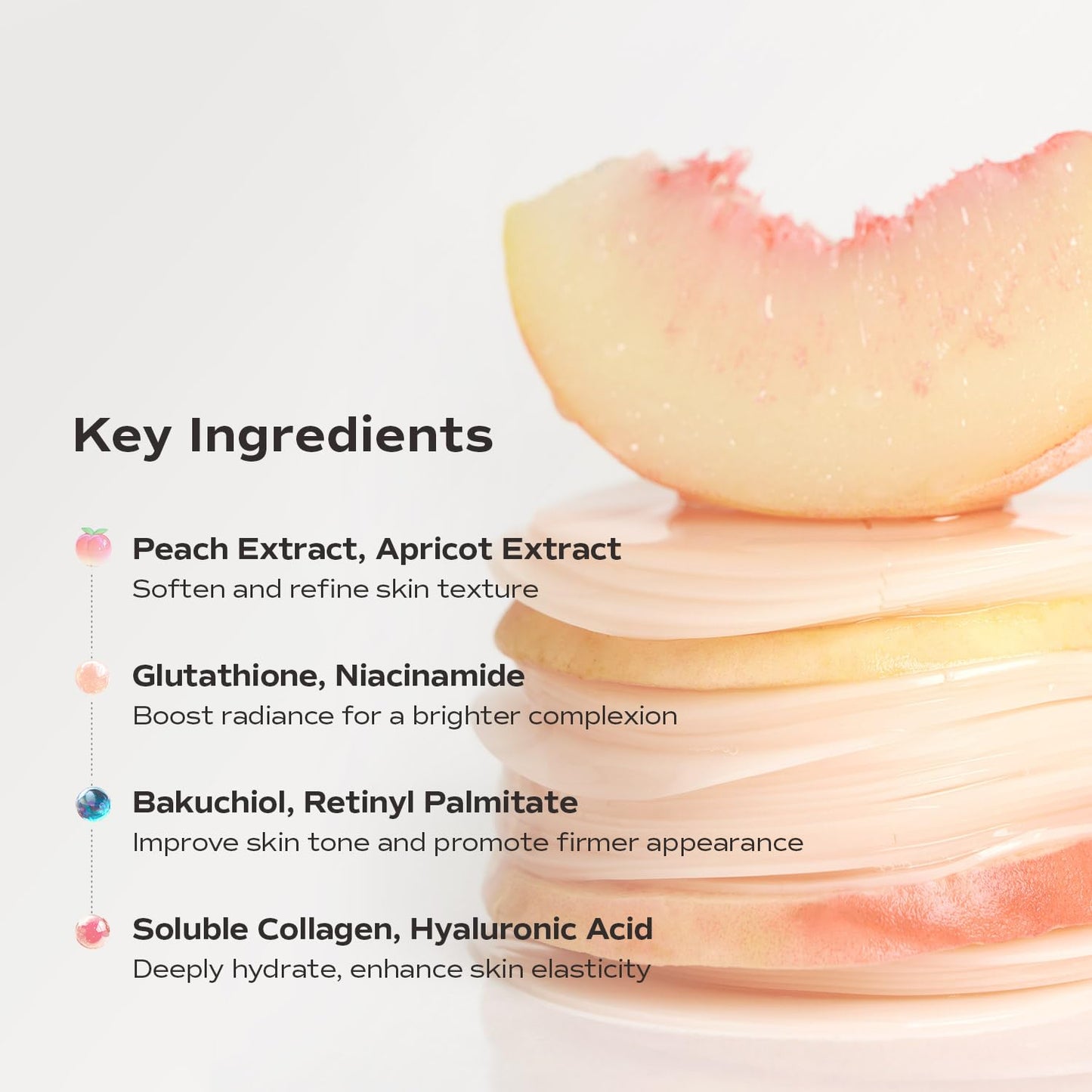 Skiennix Beautifying Pore Pads - Hydrogel Peach Formula with Collagen & Glutathione | 30 Pieces for Smooth Skin