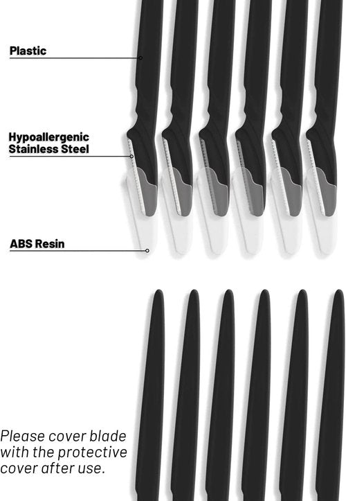 MoHern Dermaplaning Tool - 30 Pcs Face Razors for Smooth Skin | Multipurpose Black Dermaplane Razors