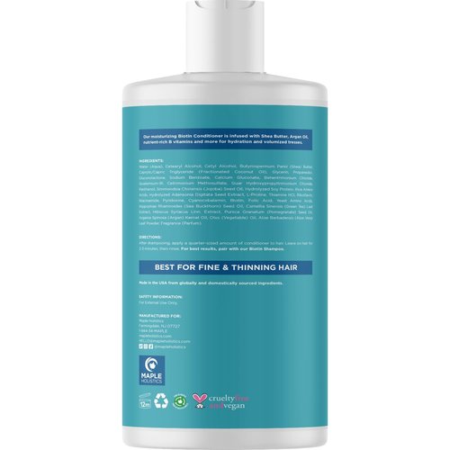 Biotin Conditioner for Thinning Hair - Volumizing Conditioner for Fine Thin & Weak Hair - Sulfate Paraben & Silicone Free with Nourishing Plant Proteins Argan Oil Green Tea & B Vitamins (16 Fl Oz)
