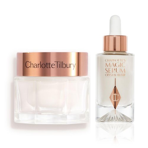 Charlotte Tilbury Magic Cream & Serum Bundle - Firming Hydrating Skincare Duo with Vitamin C & Hyaluronic Acid (2 Pieces)