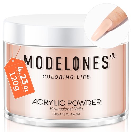 Modelones Acrylic Powder - 4.23oz Cover Nude Blush for Professional 3D French Nail Extensions & Carving