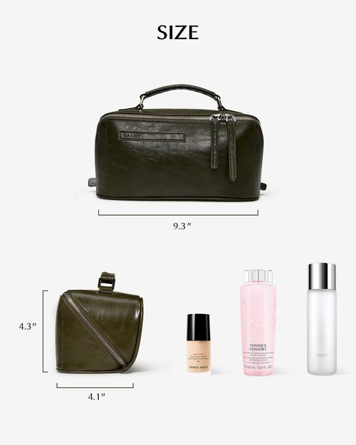 EACHY Makeup Bag, Large Capacity Cosmetic Bags for Women, Waterproof PU Leather Flat Open Toiletry Bag with Makeup Brush Organizer