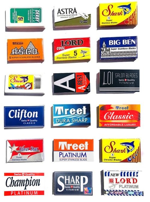 Astra Double Edge Razor Blades Sampler - 100 Quality Blades from 18 Different Brands