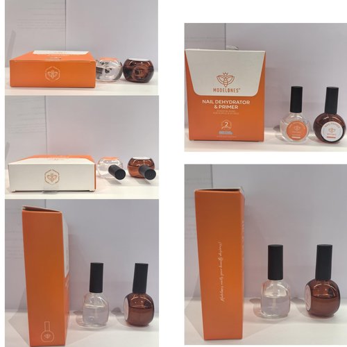 modelones 30 ml Nail Dehydrator and Primer, Acid Free Natural Prep Dehydrate & Bond Primer Kit, Hema-Free Acrylic Nail Supplies Top Coat