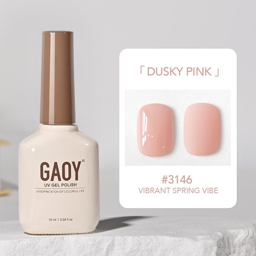 GAOY Pastel Pink Gel Nail Polish, 16ml Soak Off Gel Polish, UV Light Cure for Nail Art DIY Manicure at Home, 3146 Dusky Pink
