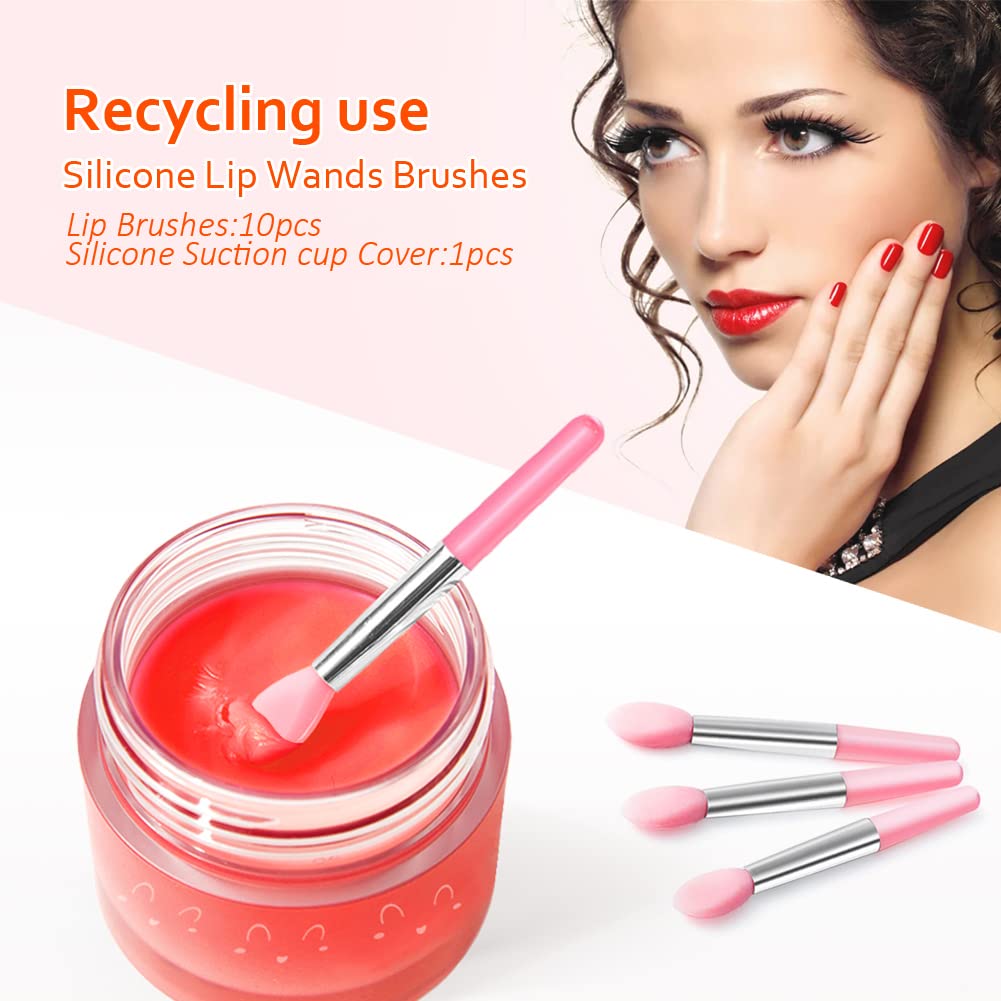 Silicone Lip Brushes 10pcs Makeup Lipstick Brush Wands Applicator Cosmetic Wands Fit Lip Mask Oil