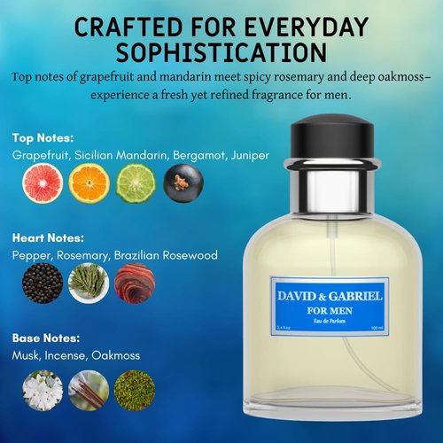 Sandora Fragrances Men's Perfume - Inspired by Iconic Scent | Grapefruit, Juniper, Rosemary, Oakmoss - 100 ml Eau De Parfum